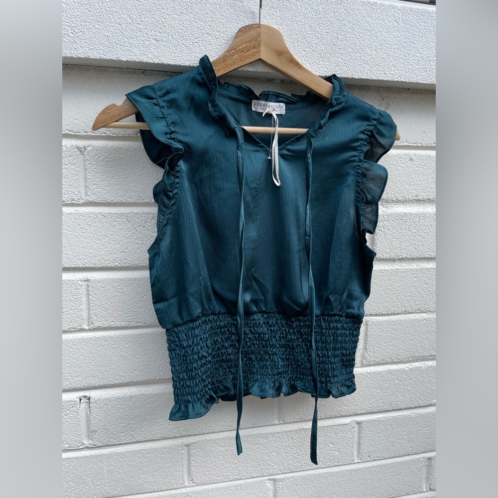 Paper Crane Ruffle Top - Picture 2 of 8